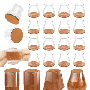 Chair Leg Floor Protectors, 24 Pack Silicone Furniture Pads for Hardwood Floors, Anti-Scratch Furniture Sliders Felt Pads, Noise-Reducing Chair Feet Covers