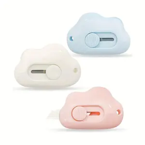 Cloud Shaped Mini Cutter, 3 Counts Portable Utility Knife, Cute Mini Cutter for Office School Dormitory Home, Paper Cutters
