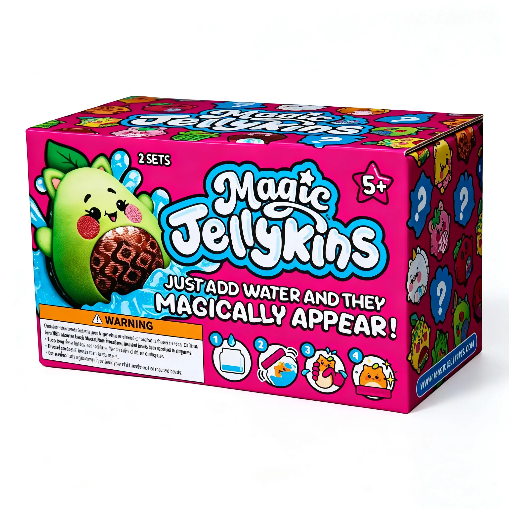 2026 Magic Jellykins Water Reveal Surprise Squishy Character Set, Mystery Jar Soft Plush Sensory Fidget Toy, Fun Collectible Squeeze Toy Gift for Kids Ages 5+