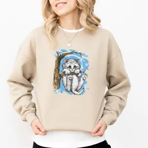 Distressed Cat Sweatshirt Cat Vintage 90s Crewneck Cat Pullover Cat Jumper Cat Sweater