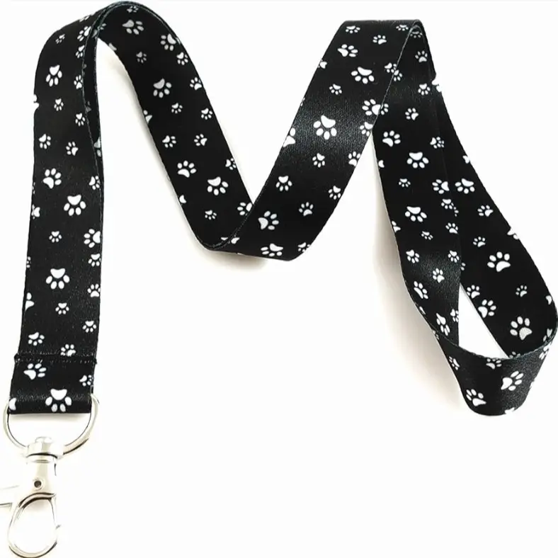 Paw Print Dog-Themed Lanyard, Easy-to-Use Key Chain ID Badge Holder for Keys/IDs Everyday Use, Animal Themed Gifts for Pet Lovers