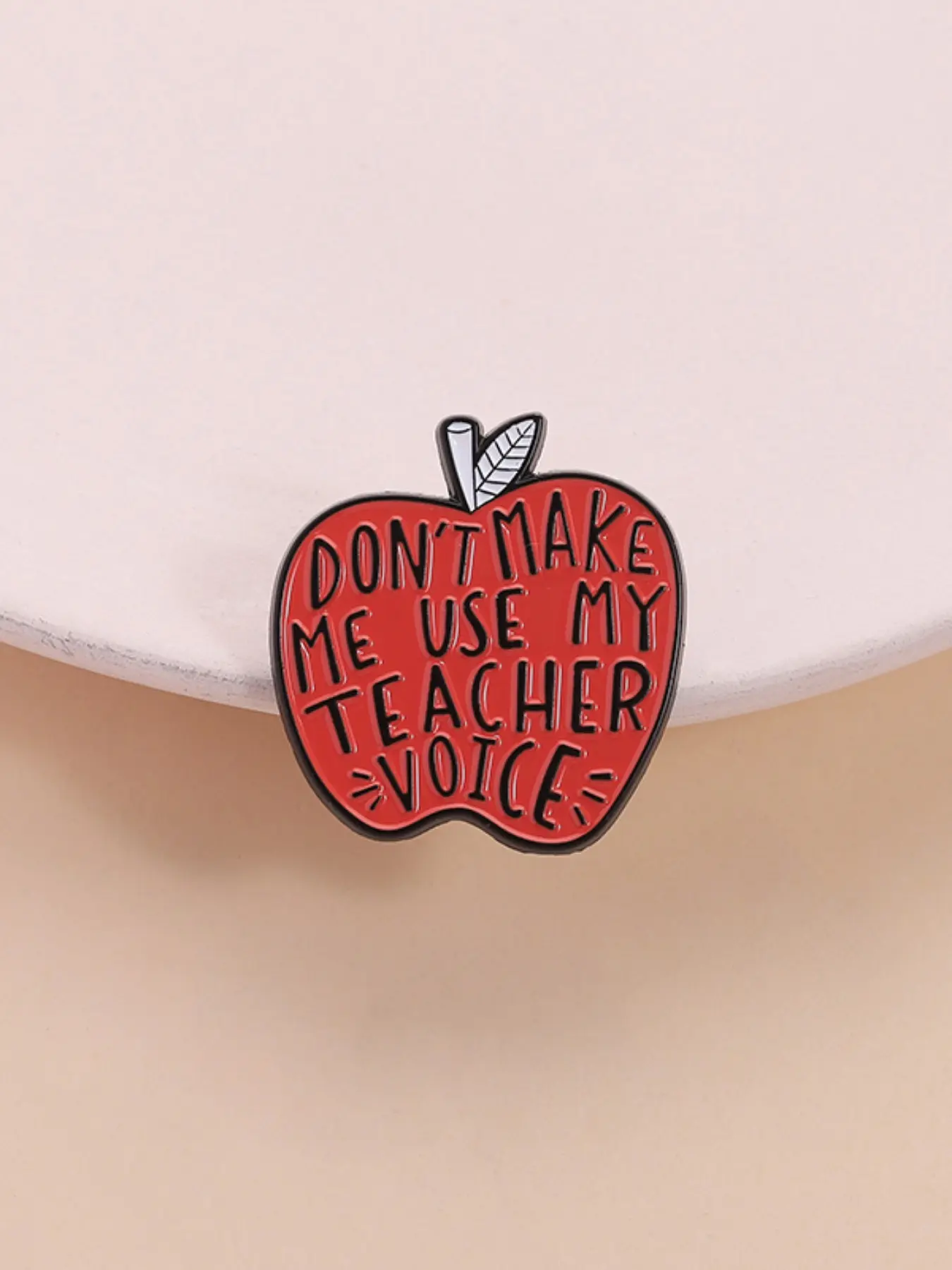 Teacher Apple Enamel Pin, Humorous Education Design, Don't Make Me Use My Teacher Voice, Classroom Management Tool, Perfect Gift for Teachers, Enamel Lapel Pins, Accessories, Alloy Brooch Pin