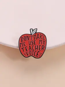 Teacher Apple Enamel Pin, Humorous Education Design, Don't Make Me Use My Teacher Voice, Classroom Management Tool, Perfect Gift for Teachers, Accessories
