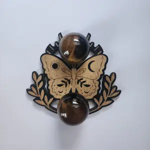 Wooden holder with Sphere crystal