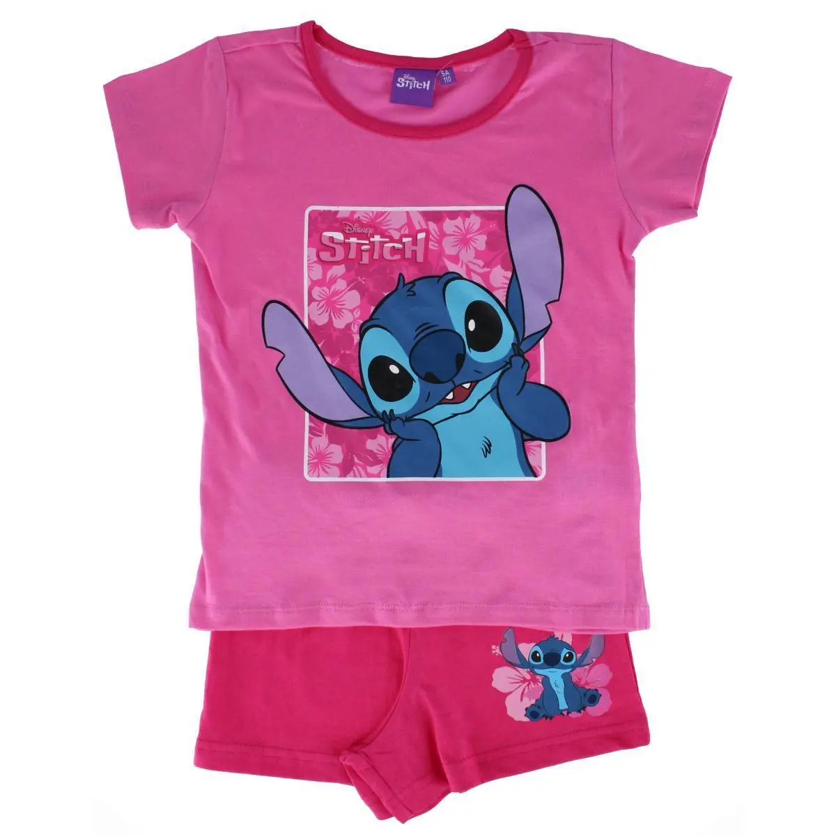 Textiel Trade Girl's Lilo & Stitch Casual Comfy Soft Sleepwear Pajamas - Short Sleeve Tops Pyjama Set
