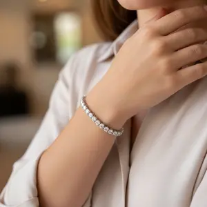 Loveden's new four-prong inlaid moissanite copper tennis bracelet features a fashionable design,for wedding,gifts,for girlfriend,Mother’s Day.