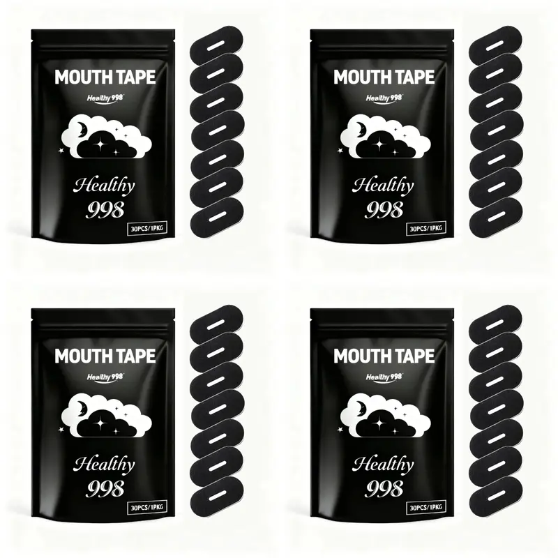 Healthy998 Mouth Tape & Strips Set for Mouth Breathing 30-Day Supply Anti-Slip Comfortable Skin-Friendly Material 1 PKG Ideal for Summer