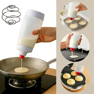 Pancake Batter Dispense with Blender Ball & Scale - Easy to Clean Kitchen Batter Squeezer Bottle Suitable for Cupcakes, Kitchen Gadgets for Home Use