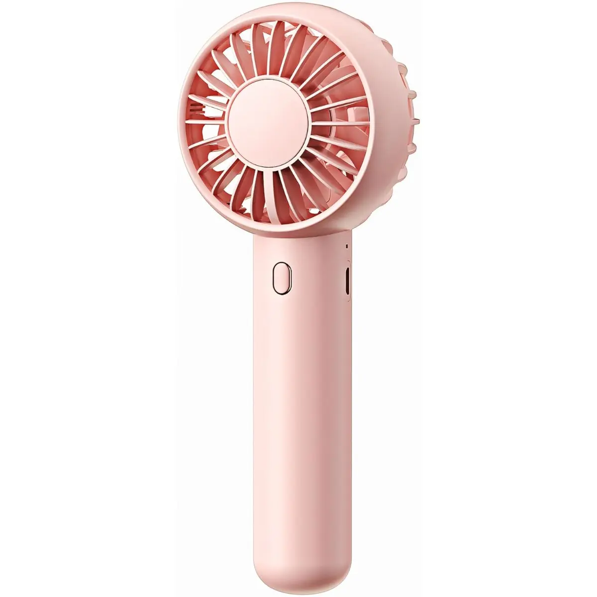 Mini Portable Fan, Powerful Handheld Fan, Cute Design 3 Speed Personal Small Desk Fan with Base, Lightweight Makeup USB Rechargeable Fan for Stylish Girl Women Travel Indoor Outdoor Pink