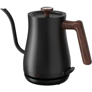 Gooseneck Electric Kettle with Thermometer, 0.8L Small Electric  Kettle, 1200W  Heat, Precision Pour for Coffee & , Auto Shut Off & Dry Boil Protection, Stainless Steel