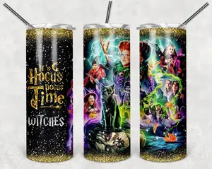 Halloween Hocus Pocus Witches Halloween Stainless Steel 20oz Tumbler with Lid & Straw - Perfect for Hot & Cold Drinks