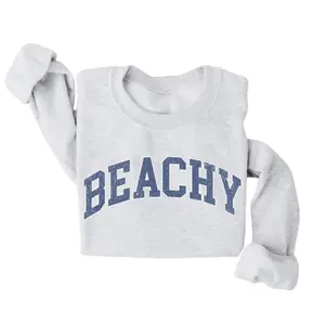 Beachy Sweatshirt, Beach Hoodie, Summer Sweatshirt, Gift for Beach Lover, Women's Sweatshirt, Beachy Vacation Shirt Crewneck Fabric