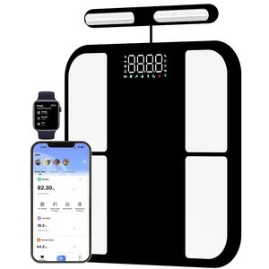 Smart Scale for Body Weight: 8-Electrode Digital Bathroom Scale for Weight Fat BMI Muscle Mass Full Body Composition Analyzer 56 Measurements Bluetooth Highly Accurate Weighing Machine, 400 lbs Multi Function Scale