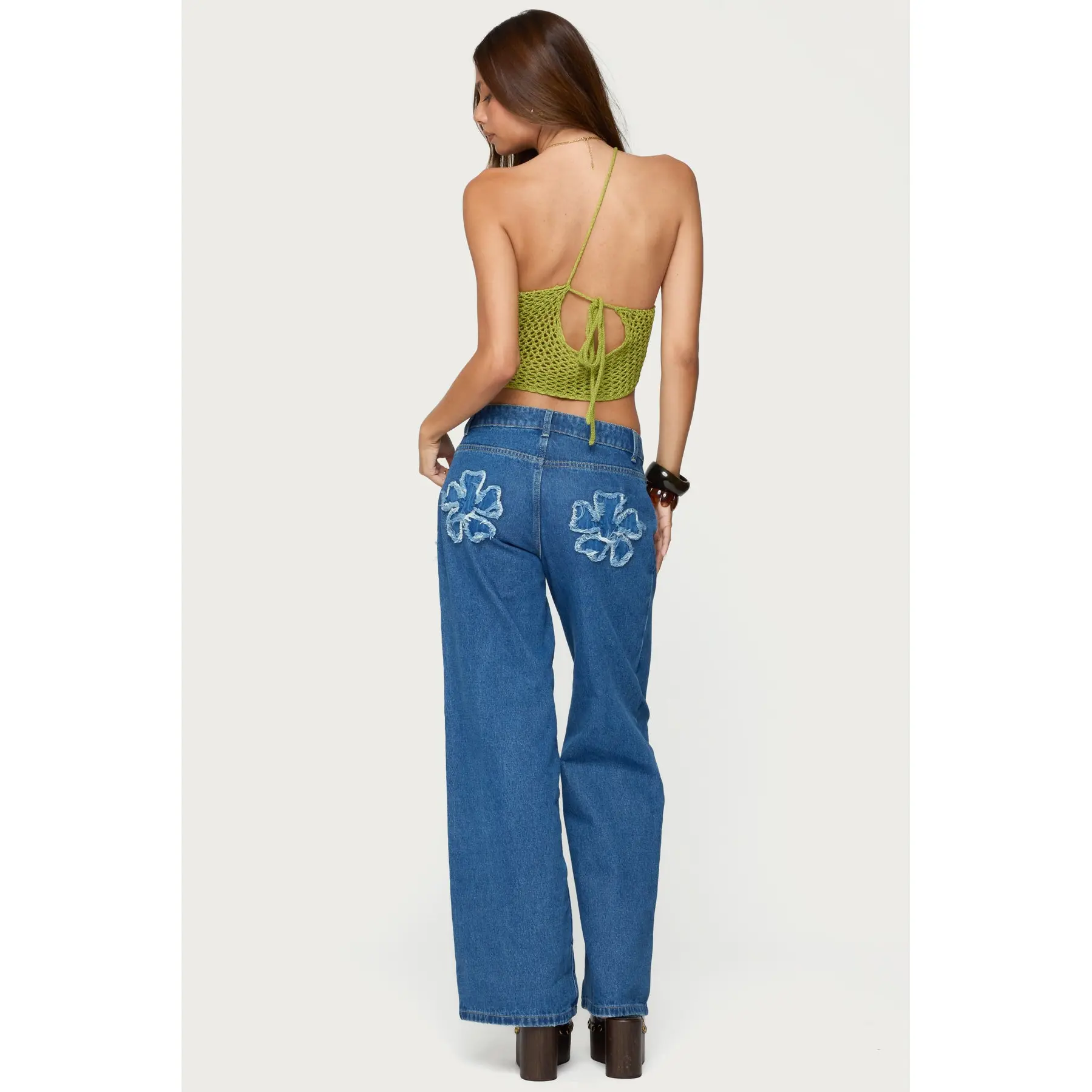 Flower Patch Low Rise Baggy Jeans