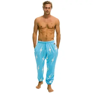 BOLT STITCH REPEAT SWEATPANTS - SKY // WHITE