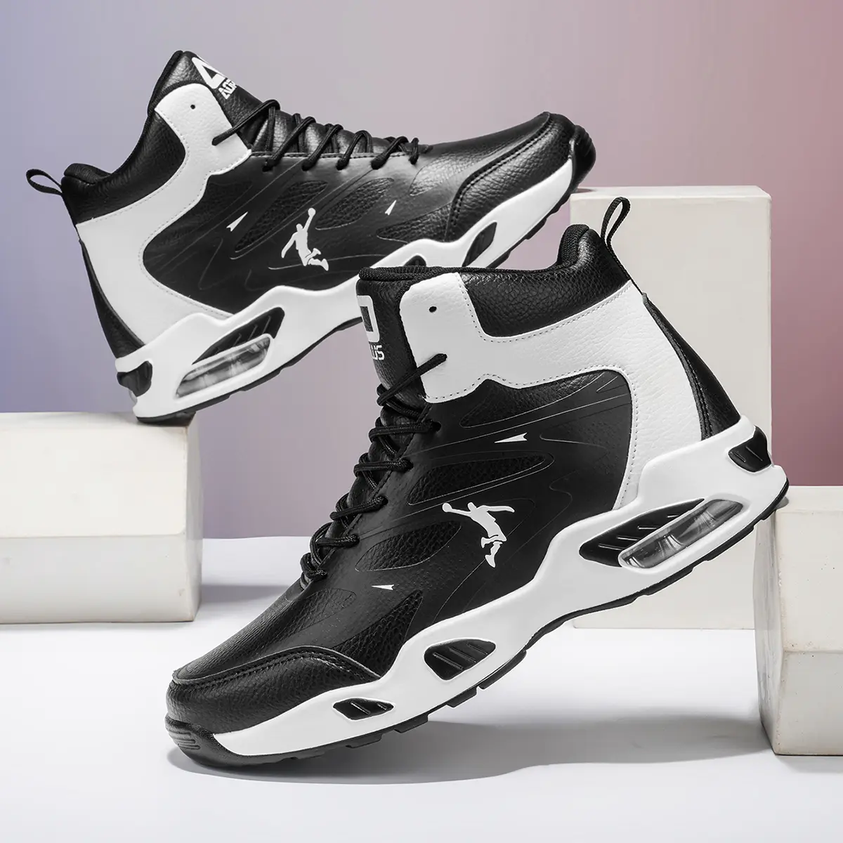Men's High-Top Basketball Shoes| Air Cushion Shock Absorbing Sneakers| Streetwear Athletic Footwear Men's High-Top Basketball Shoes| Air Cushion Shock Absorbing Sneakers| Streetwear Athletic Footwear