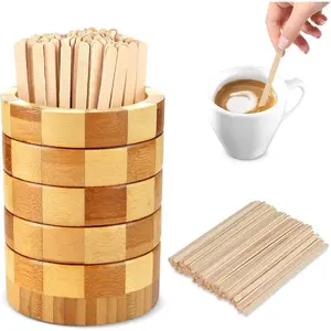 101 Pcs Coffee Stirrers Holder Set includes 1 Stirrer Holder and 100 Disposable Stir Straws for Coffee Milk Cocktail Tea Drinks Ideal for Home Kitchen Coffee Bar
