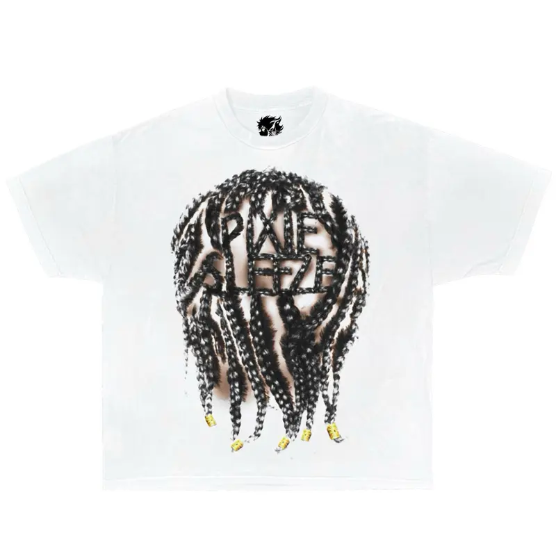 Brotha Brand Menswear Oversized Baggy Short-Sleeve Shirt Tee - Streetwear Street Braids Graphic Print, High-Quality DTG Printing, Loose Fit, Personalized Casual Top for Men, Shortsleeve