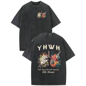 Christian Jesus Shirt for Men Faith God YHWH Bible Verse Religious Graphic Tee Oversized Vintage Tops