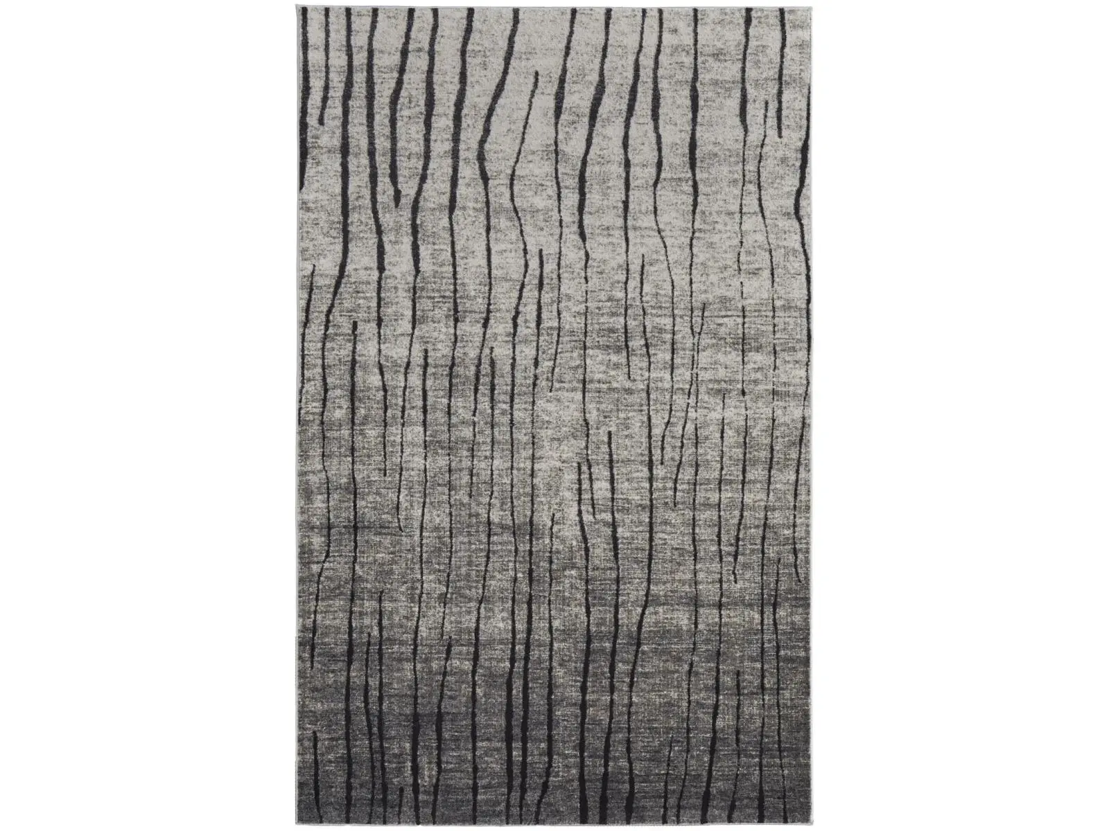 212 MAIN 4x6 ft. Industrial Power-Loom Modern Abstract Rectangle Area Rug, Gray & Black, Stain-Resistant Rugs, Indoor Living Room Decor Carpet