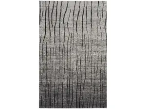 212 MAIN 4x6 ft. Industrial Power-Loom Modern Abstract Rectangle Area Rug, Gray & Black, Stain-Resistant Rugs, Indoor Living Room Decor Carpet