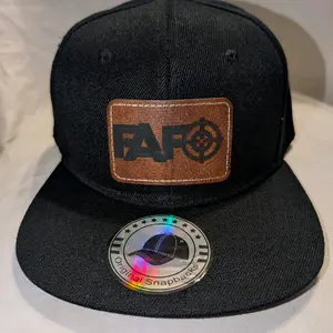 FAFO Design Black Flat Bill Hat - Customizable Hat