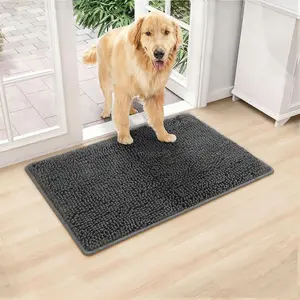 Original Dog Door Mat for Muddy Paws, Super Absorbent Microfiber, Non-Slip Washable Pet Rug, Quick Dry Chenille Entry Mat for Indoor & Outdoor Use, Machine Washable Rugs