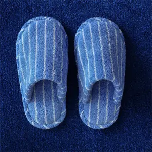 Thin Striped House Slippers / Blue