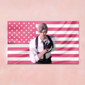 Sylus Pink American Flag Gaming Decor - Heavy-Duty Polyester Wall Banner, 3x5ft, No Electricity Needed, Perfect for Game Room, Office, Living Room