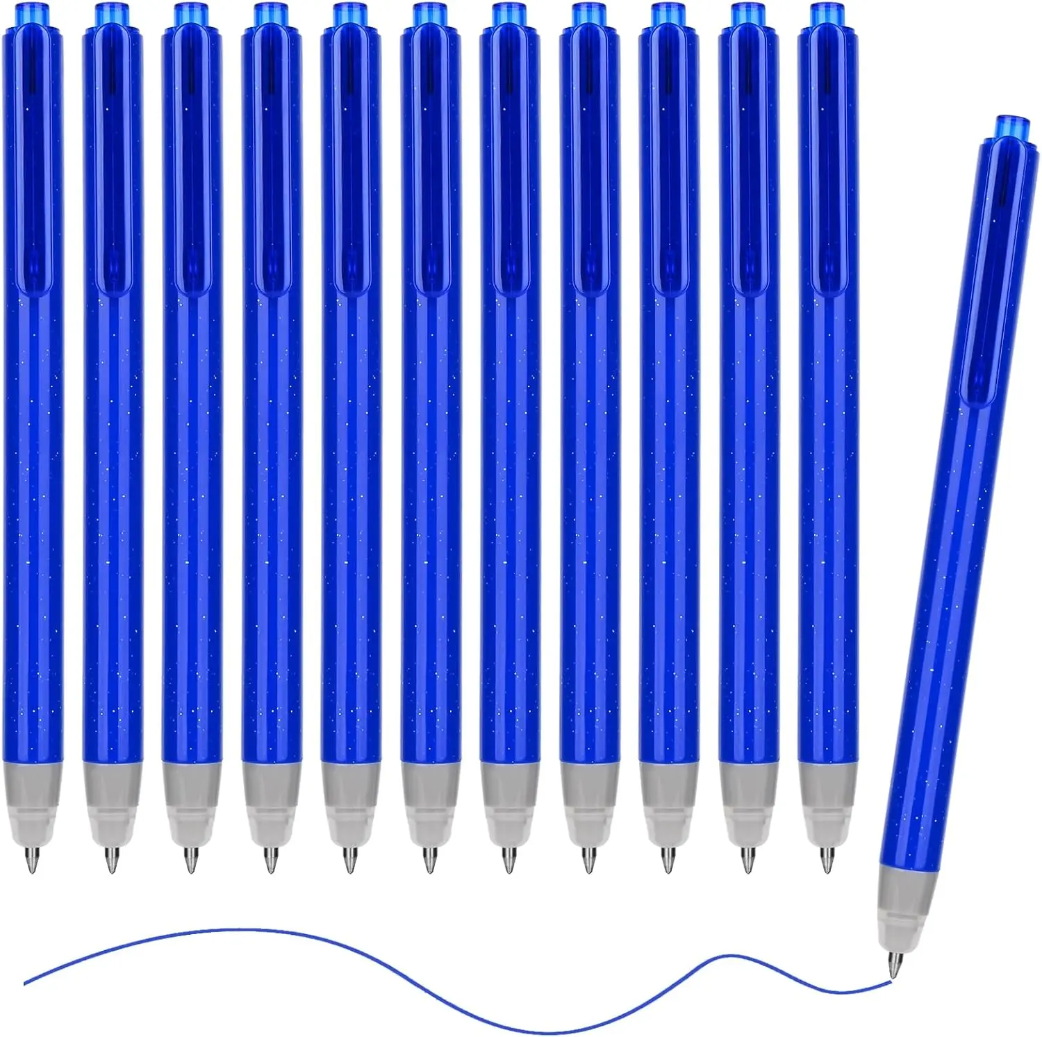 12 Pack Retractable Erasable Gel Pens Blue – 0.5mm Fine Point, Smooth Writing No Smudge Ink, Perfect for Drawing, Planner, Notes & Crossword Puzzles