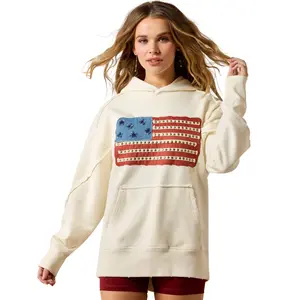 Ariat Ladies Americana Antique White Fleece Hoodie 10079553