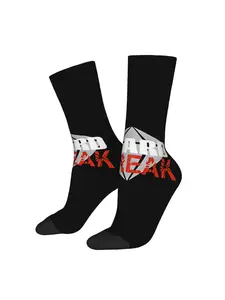 1 Pair Hip Hop 2 Hard 2 Break Motivational Merchandise Men's compression Socks Harajuku Pattern Printed Funny Novelty Happy Crew Sock