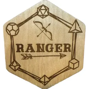 Ranger Dice Box - Handmade Baltic Birch Wood Laser Engraved Magnetic Storage for Dungeons and Dragons Dice Sets