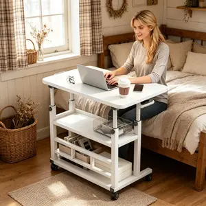 Adjustable Standing Desk with Customizable Height Locking Knobs, Effortlessly Switches Between Sitting & Standing Postures to Relieve Neck & Waist Fatigue for Office Work & Long-Hour Study