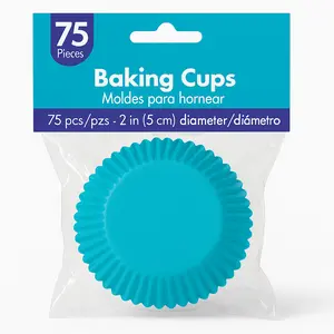 Caribbean Blue Baking Cups - 75 Pack