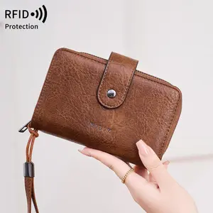 Lucky Star Women's Wallet Large Capacity Double Zip Around Credit Card Holder Leather Wallet with RFID Blocking Wristlet Purse