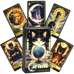 Quirky Cat Tarot Deck, Unique Hand-Drawn Illustrations, Perfect for Beginners & Experienced Readers, Ideal Gift for Cat Lovers, Kitty, 78 Cards