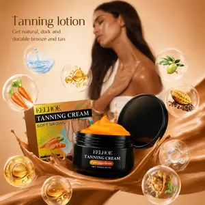 Tanning Cream, Moisturizing Tan Accelerator with Carrot & Walnut Oil for a Natural, Long-Lasting Bronze Tan, Non-Greasy Body Lotion for All Skin Types, Moisturize, Body Care Products