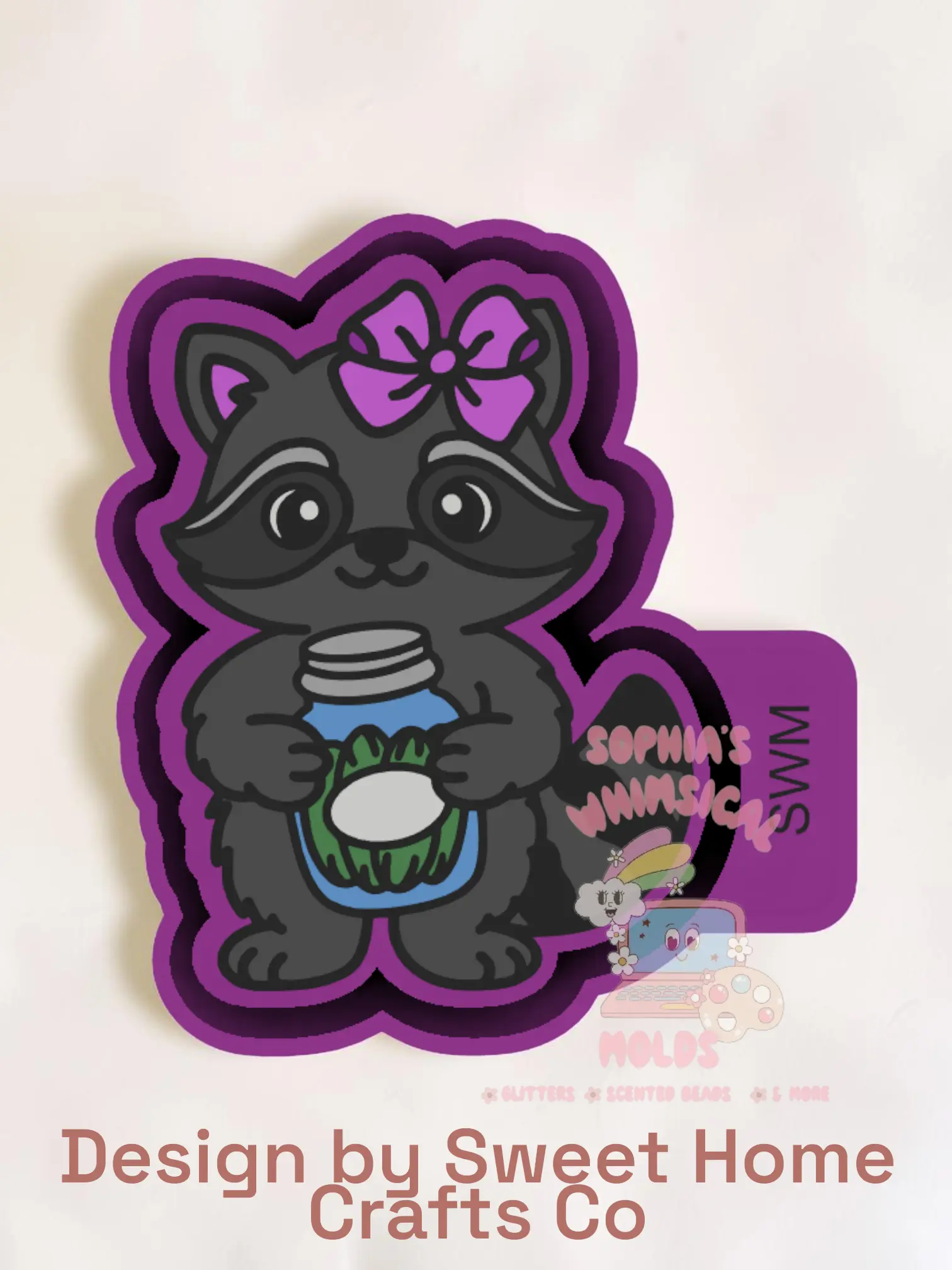 Raccoon with Pickle Jar - Premium Silicone Mold