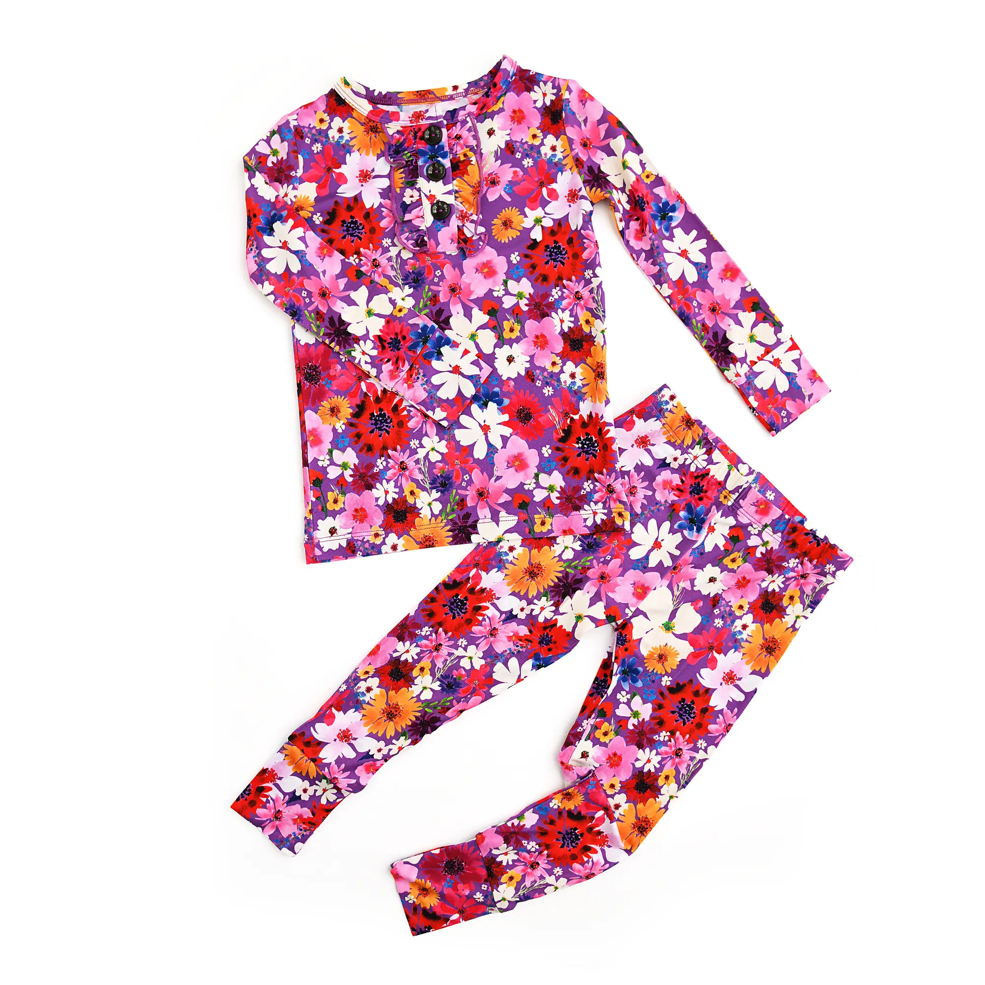 Kaia Ruffle Two Piece Set Bamboo Toddler Kids Outfit