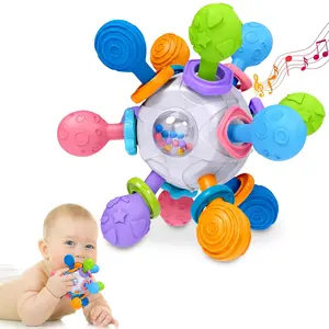 Summer Gift  Baby Teething Toys for 0-6 6-12 Months Ages 0-2, Tummy Time Montessori Toys for Babies  Newborn Infant Rattles Chew Sensory Toys