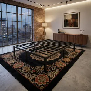 MAF Twin Full Queen King Size Metal Bed Frame, 14" Heavy Duty Steel Slat Support, No Box Spring Required, Quick Assembly, Ample Under Bed Storage, Durable Black Platform Bed for Home Bedroom