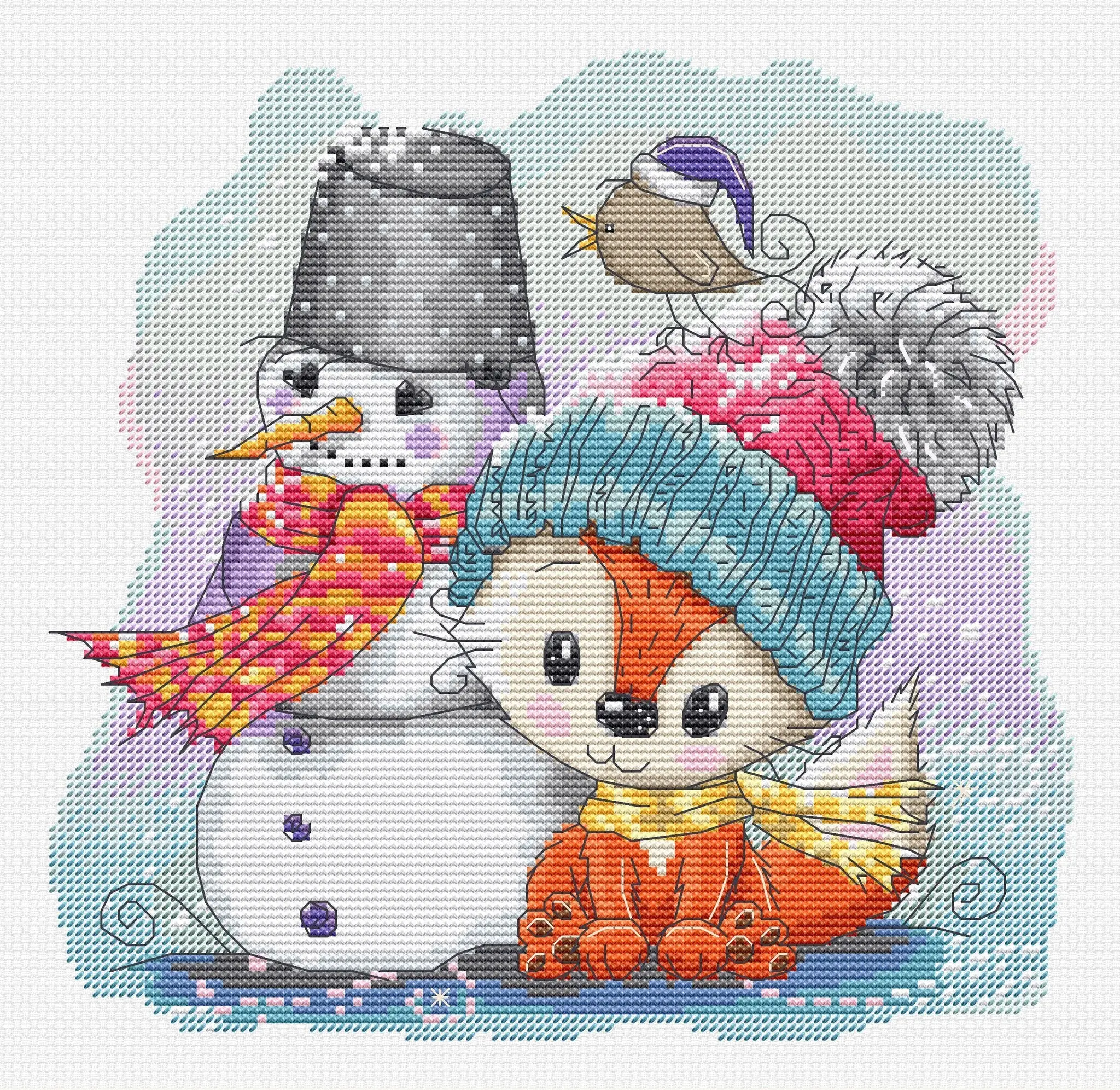 The fox & Friends Counted Cross-Stitch Kit by Luca-S B1200l