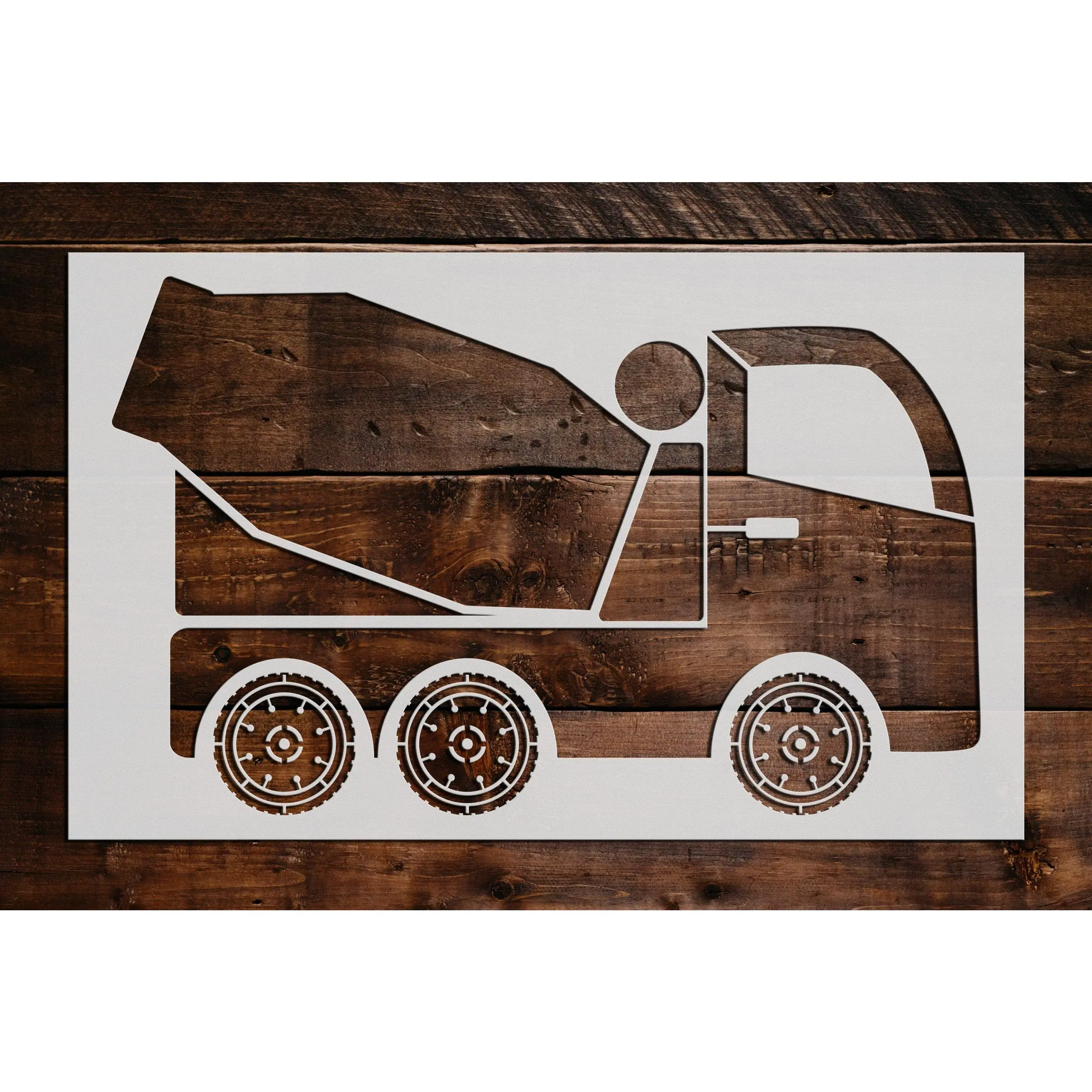 Cement Truck Stencil - Art and Wall Stencil