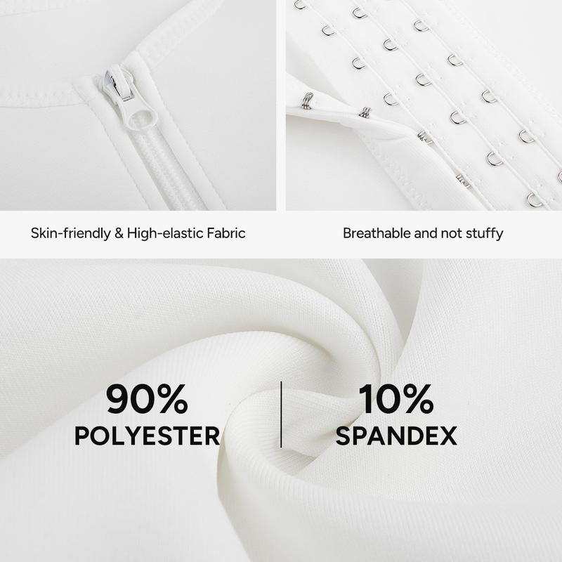 【Nebility】Men's  Waist Trainer Trimmer Compression Vest Steel Bone Support  Outdoor Sport Exercise Athletic Shapewear Fitness Zipper