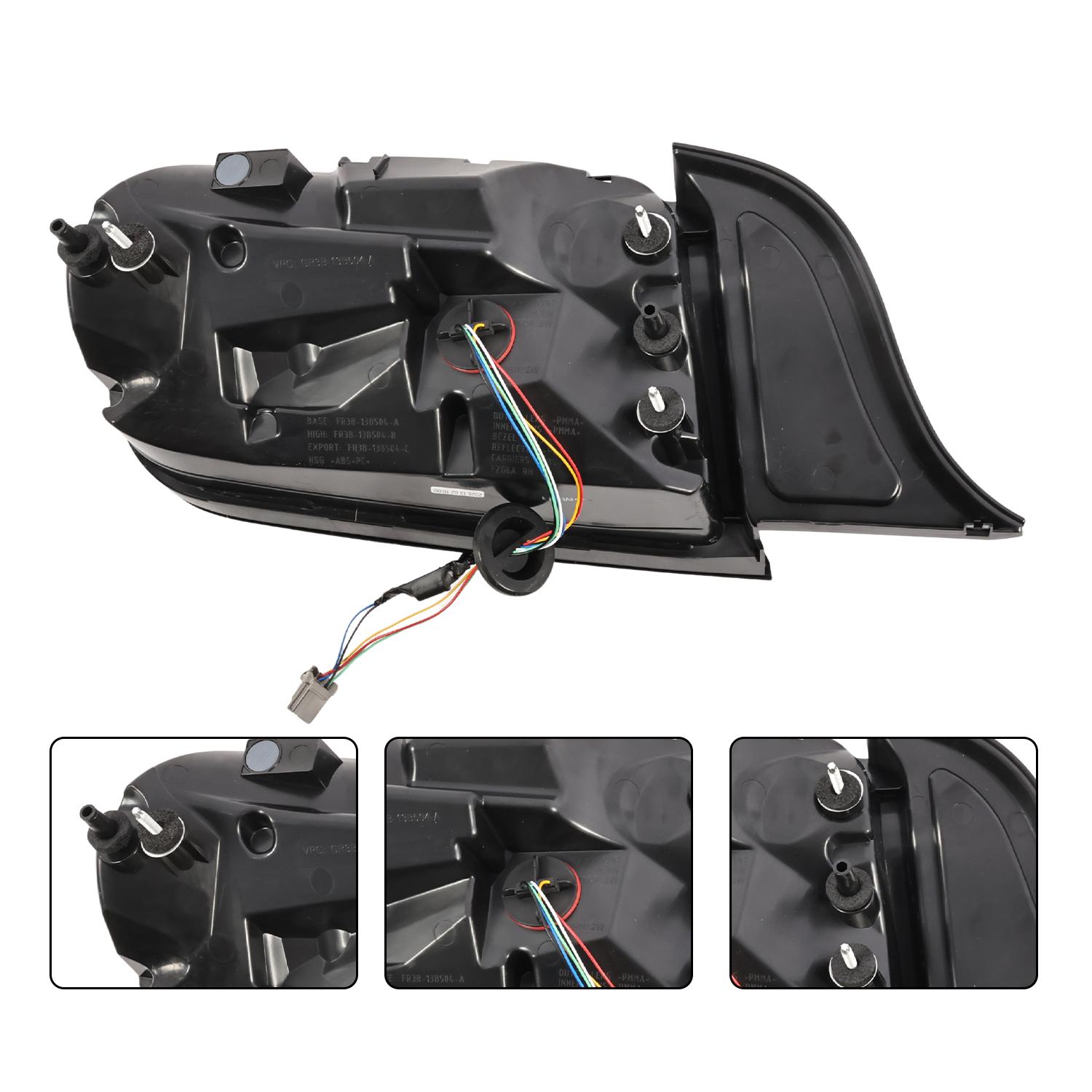 Nakkaa Screw-On LED Tail Lights - Brake & Signal Functions, Sequential Signals - Left & Right Fit for 2015-2023 Ford Mustang