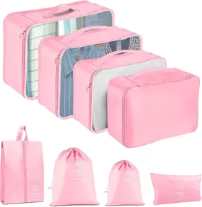 8-Piece Compression Packing Cubes Set for Suitcases - Organize Your Carry-On Luggage Effortlessly! Ideal for Travel, Vacation, and Business Trips - Maximize Space and Minimize Wrinkles!