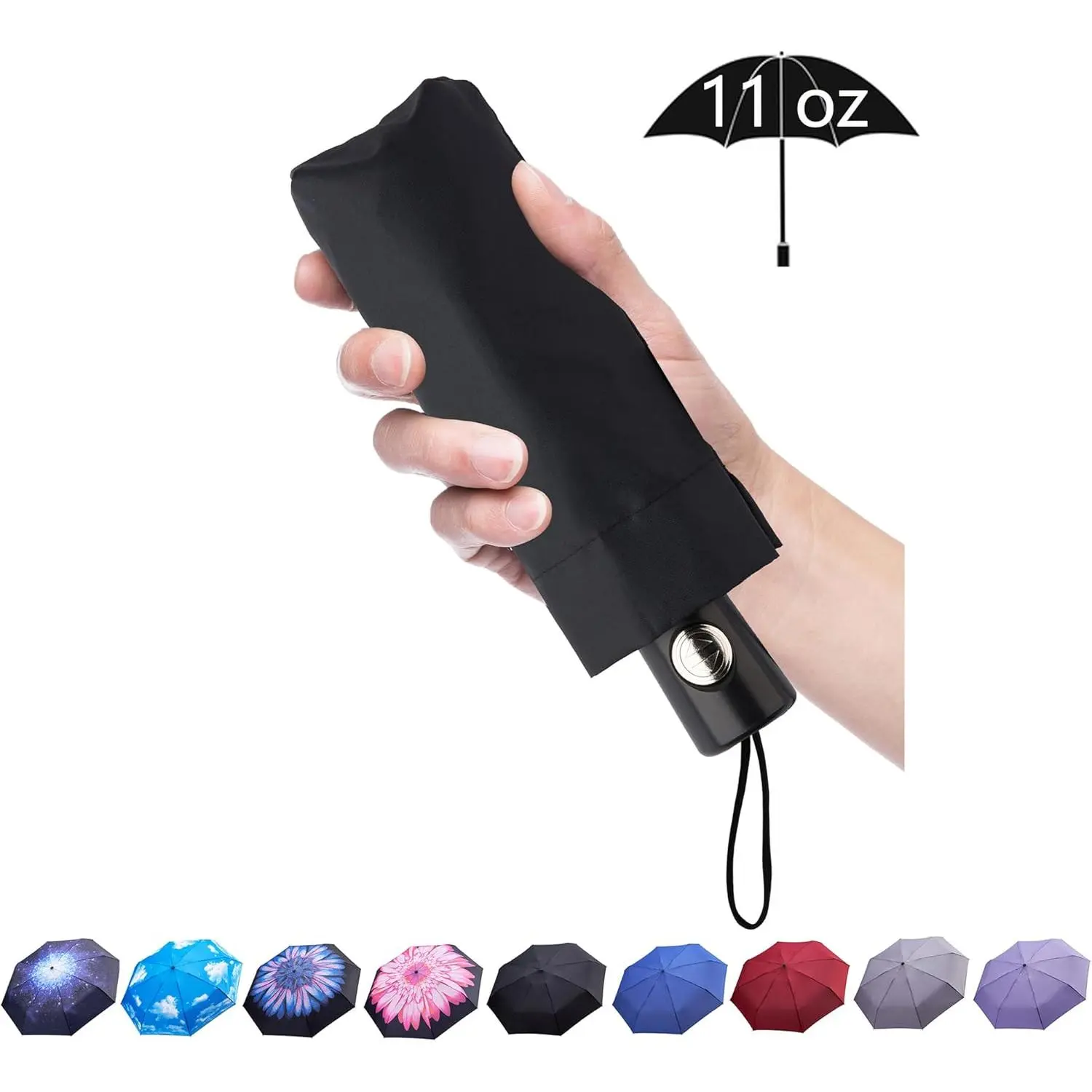 Automatic Mini Travel Windproof Umbrella Compact Auto Open/Close Small Lightweight Folding Rain Umbrellas for Women Men