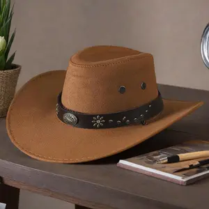 Vintage Style Fedora Hat for Men Women Retro Wide Brim Panama Hat with Decorative Band Outdoor Sun Cap for Party and Travel