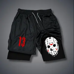 Ghost Face "Halloween" Gym Shorts summer men shorts for men jorts outfit men graphic shorts Double-layer sports shorts Comfortable short shorts summer